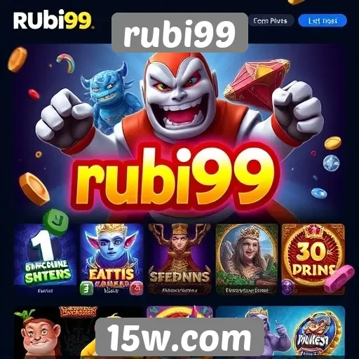 Variedade de jogos disponíveis no rubi99